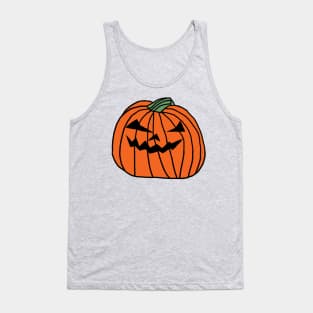 Big Orange Halloween Horror Pumpkin Tank Top